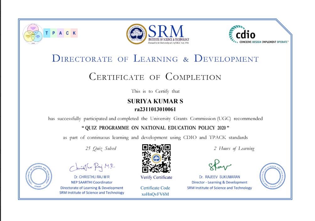 Quiz Programme on National Education Policy 2020